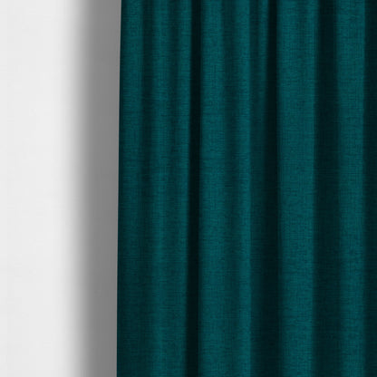 Otley Softy Shiny Chenille Upholstery Furnishing Fabric In Blue Teal Colour - Made To Measure Curtains