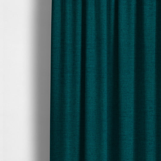 Otley Softy Shiny Chenille Upholstery Furnishing Fabric In Blue Teal Colour - Made To Measure Curtains