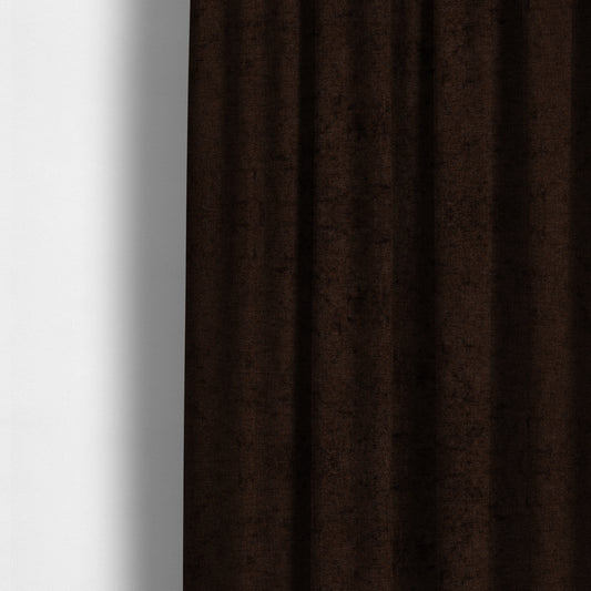 Otley Softy Shiny Chenille Upholstery Furnishing Fabric In Brown Chocolate Colour - Made To Measure Curtains