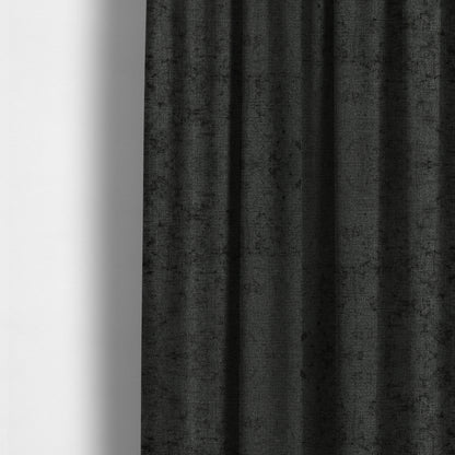 Otley Softy Shiny Chenille Upholstery Furnishing Fabric In Charcoal Grey Colour - Made To Measure Curtains