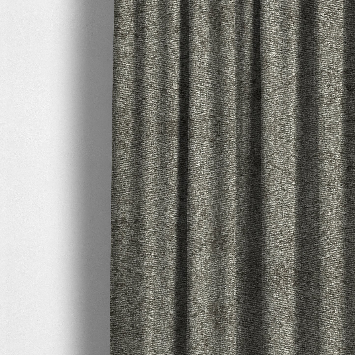 Otley Softy Shiny Chenille Upholstery Furnishing Fabric In Silver Colour - Made To Measure Curtains