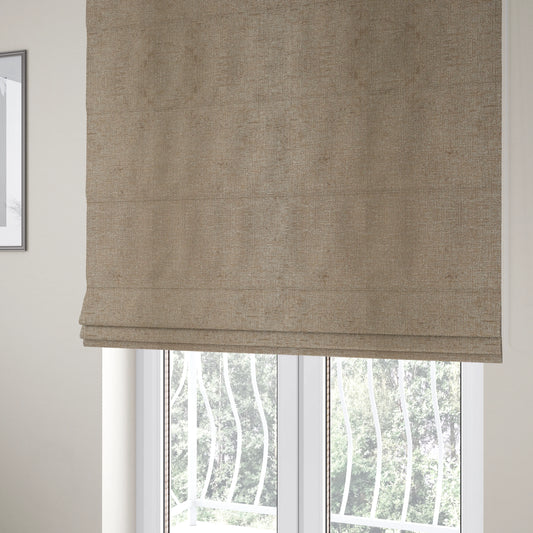 Otley Softy Shiny Chenille Upholstery Furnishing Fabric In Original Mink Colour - Roman Blinds