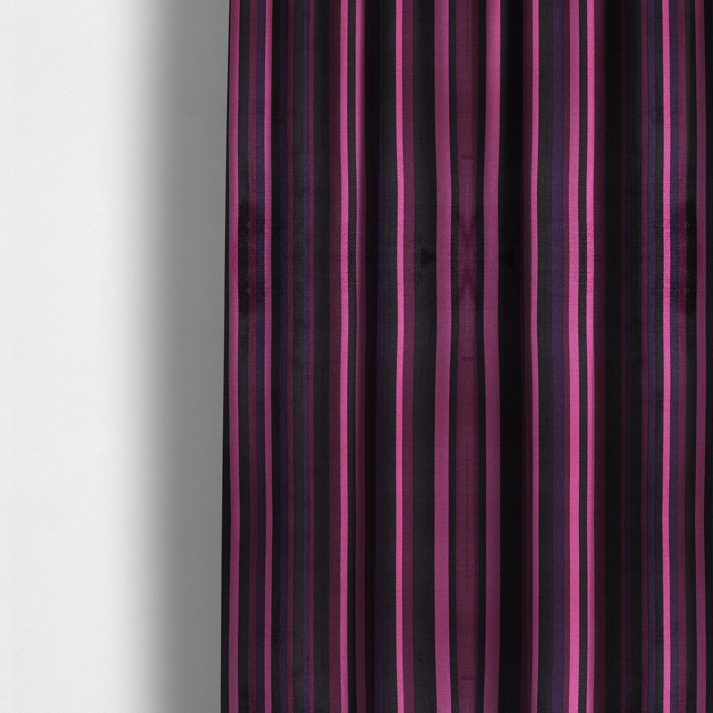 Pandora Vertical Stripes Pattern Soft Chenille Like Velvet Fabric Pink Shade Colour - Made To Measure Curtains