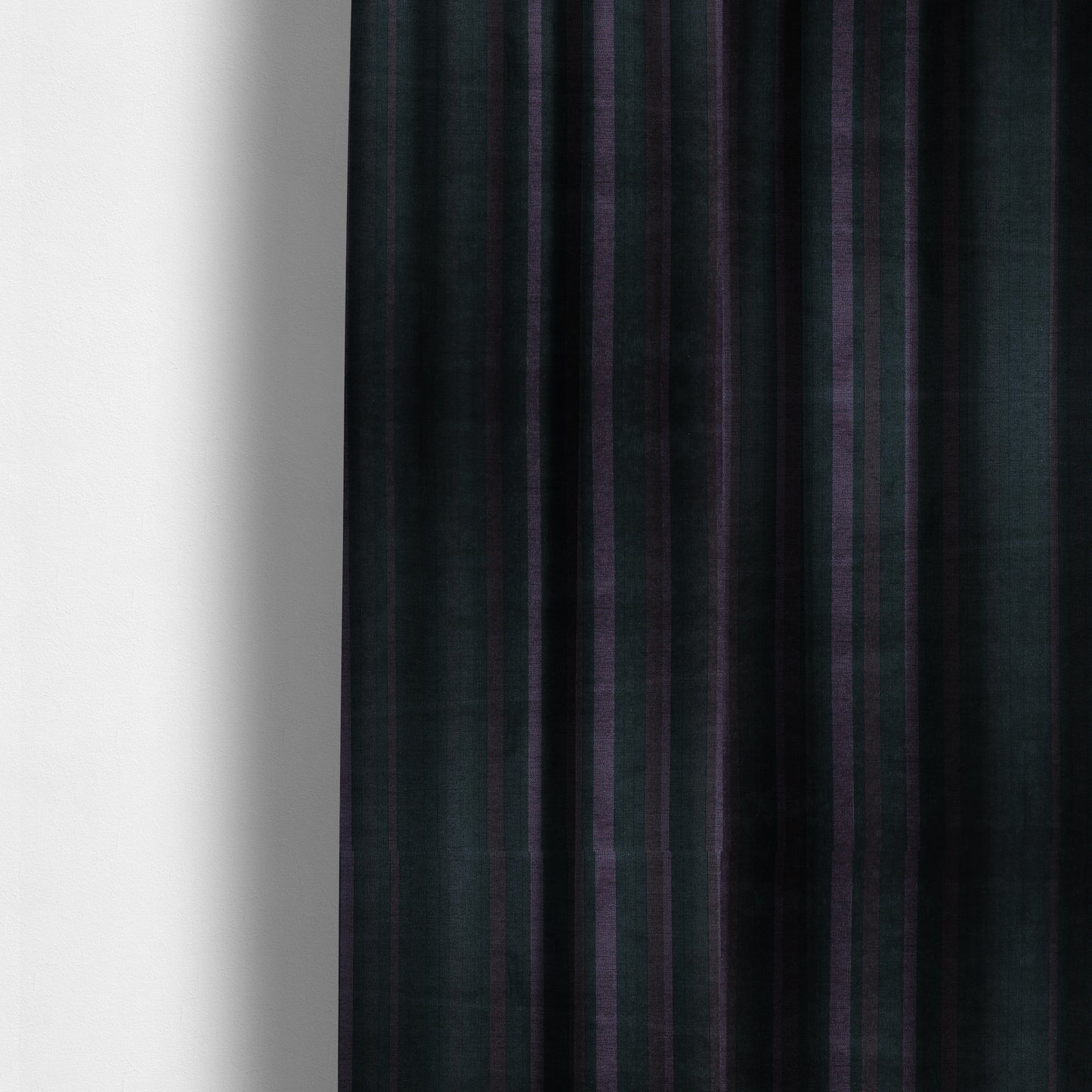 Pandora Vertical Stripes Pattern Soft Chenille Like Velvet Fabric Purple Shade Colour - Made To Measure Curtains