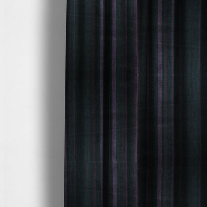 Pandora Vertical Stripes Pattern Soft Chenille Like Velvet Fabric Purple Shade Colour - Made To Measure Curtains