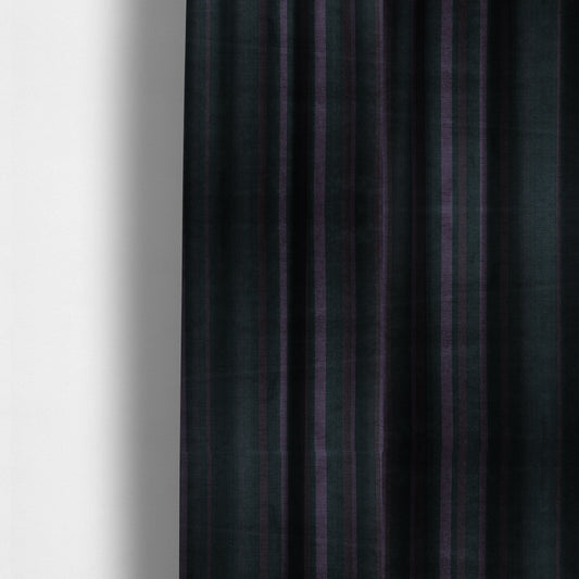 Pandora Vertical Stripes Pattern Soft Chenille Like Velvet Fabric Purple Shade Colour - Made To Measure Curtains