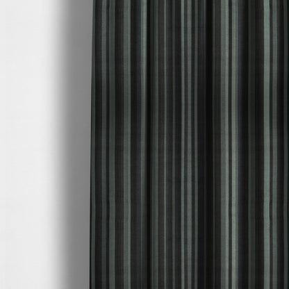 Pandora Vertical Stripes Pattern Soft Chenille Like Velvet Fabric Grey Charcoal Shade Colour - Made To Measure Curtains