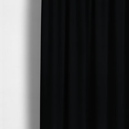 Patricia Soft Like Velvet Chenille Upholstery Fabric Black Colour - Made To Measure Curtains