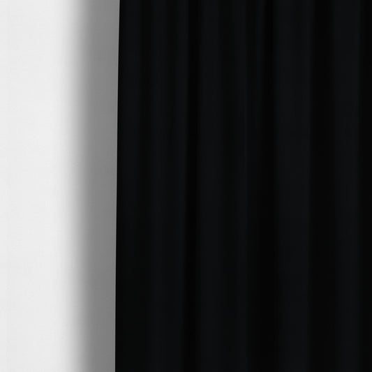 Patricia Soft Like Velvet Chenille Upholstery Fabric Black Colour - Made To Measure Curtains