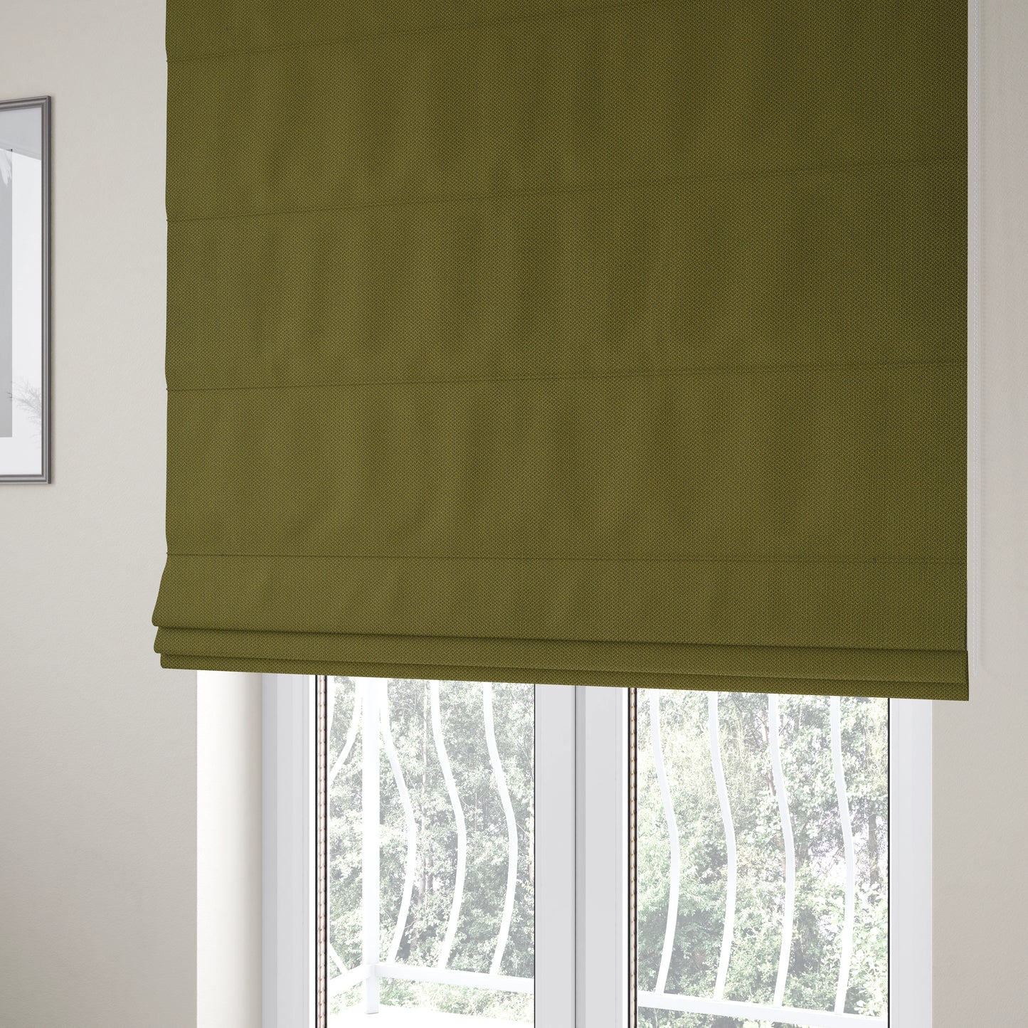 Patricia Soft Like Velvet Chenille Upholstery Fabric Green Colour - Roman Blinds