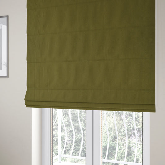 Patricia Soft Like Velvet Chenille Upholstery Fabric Green Colour - Roman Blinds