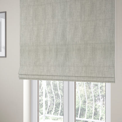 Perth Hopsack Textured Chenille Upholstery Fabric Silver Colour - Roman Blinds