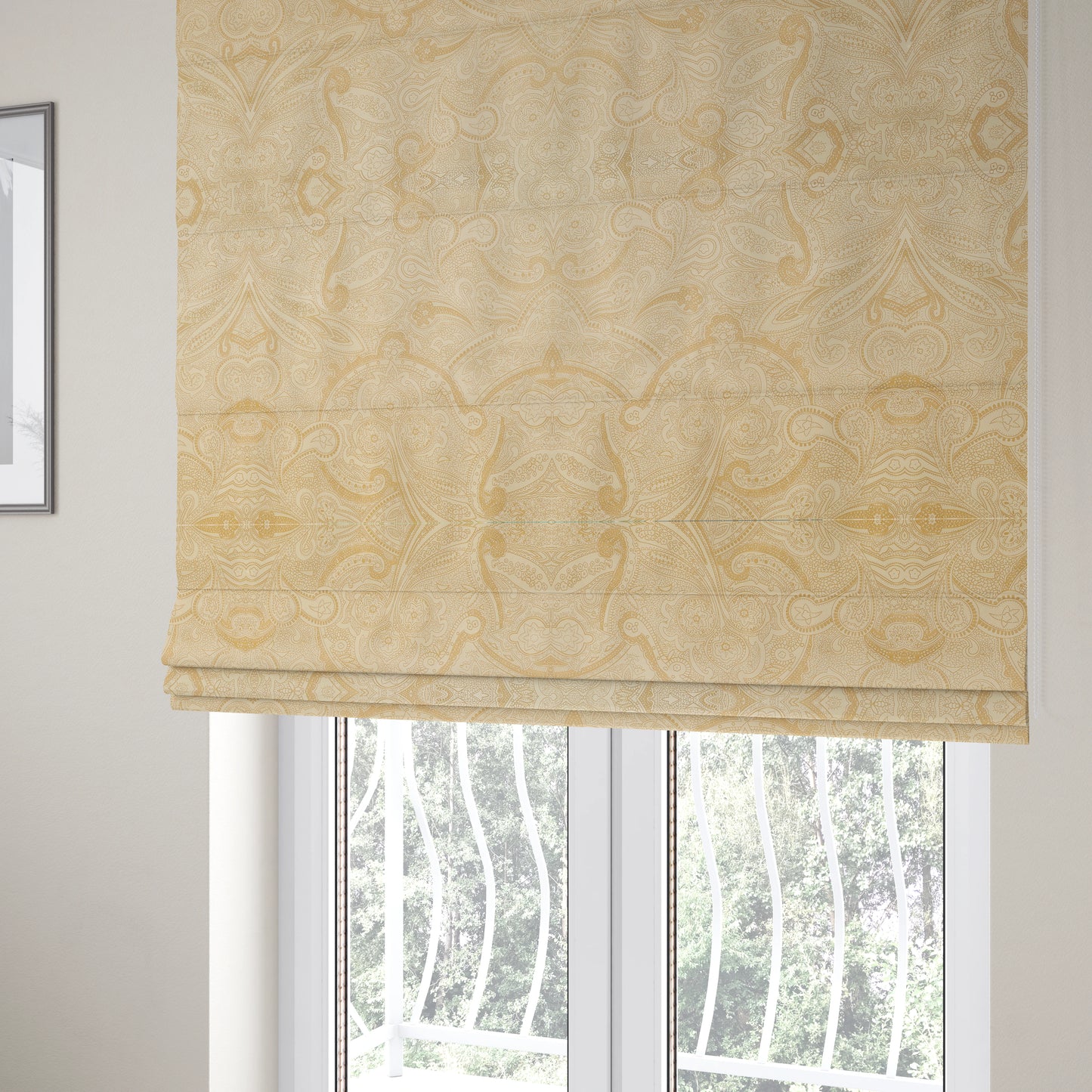 Phoenix Laser Cut Pattern Soft Velveteen White Velvet Material Upholstery Curtains Fabric - Roman Blinds