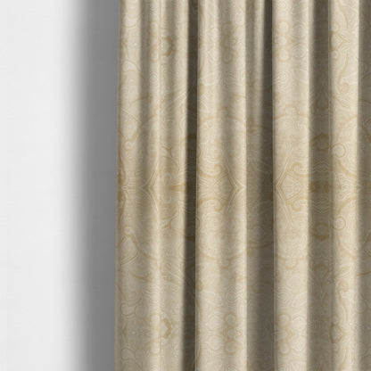 Phoenix Laser Cut Pattern Soft Velveteen White Velvet Material Upholstery Curtains Fabric - Made To Measure Curtains