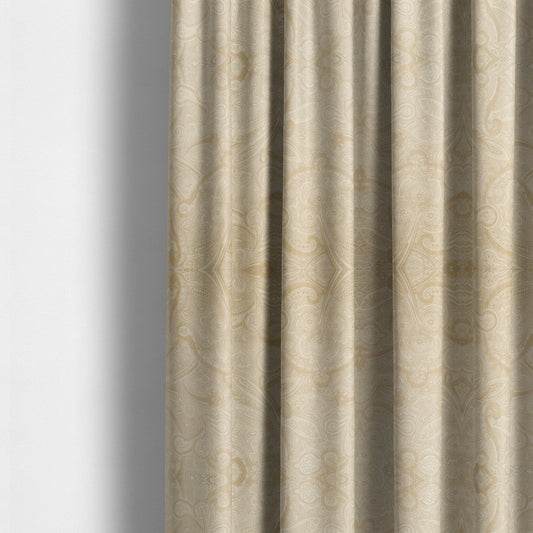 Phoenix Laser Cut Pattern Soft Velveteen White Velvet Material Upholstery Curtains Fabric - Made To Measure Curtains