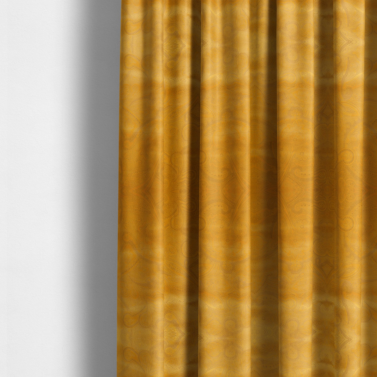 Phoenix Laser Cut Pattern Soft Velveteen Orange Mango Velvet Material Upholstery Curtains Fabric - Made To Measure Curtains