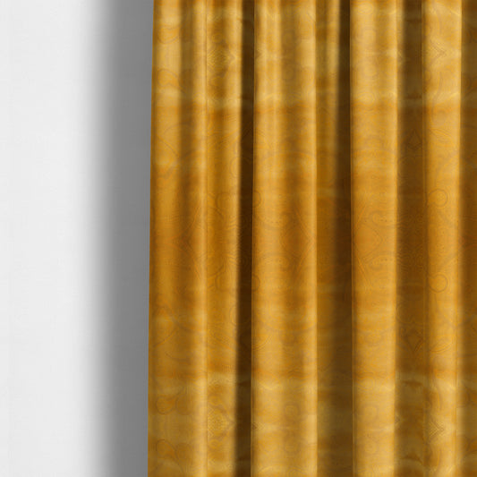 Phoenix Laser Cut Pattern Soft Velveteen Orange Mango Velvet Material Upholstery Curtains Fabric - Made To Measure Curtains