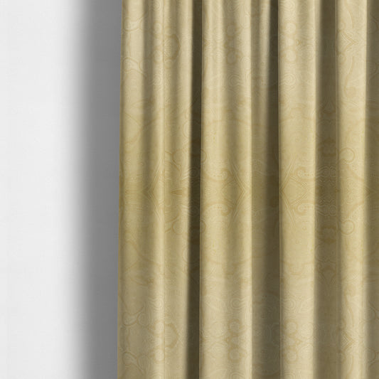 Phoenix Laser Cut Pattern Soft Velveteen Tea Green Velvet Material Upholstery Curtains Fabric - Made To Measure Curtains