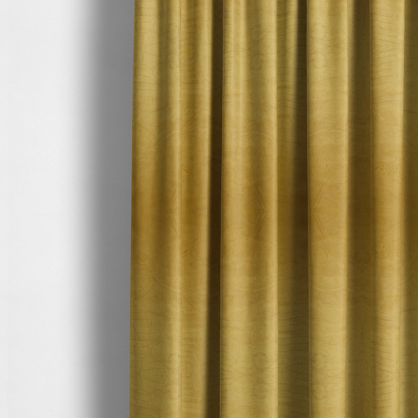 Phoenix Laser Cut Pattern Soft Velveteen Dusty Golden Velvet Material Upholstery Curtains Fabric - Made To Measure Curtains