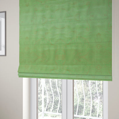 Phoenix Laser Cut Pattern Soft Velveteen Apple Green Velvet Material Upholstery Curtains Fabric - Roman Blinds