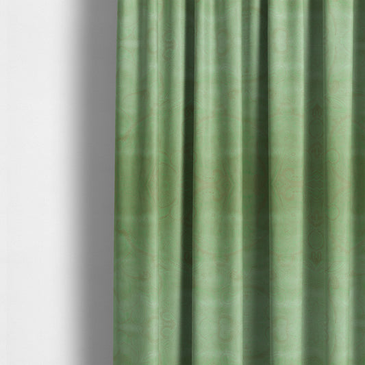 Phoenix Laser Cut Pattern Soft Velveteen Apple Green Velvet Material Upholstery Curtains Fabric - Made To Measure Curtains