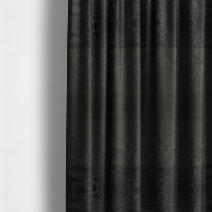 Phoenix Laser Cut Pattern Soft Velveteen Black Velvet Material Upholstery Curtains Fabric - Made To Measure Curtains