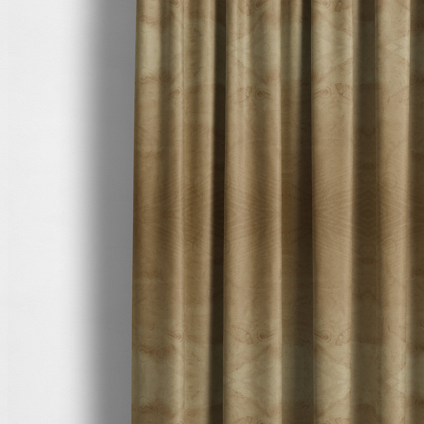 Phoenix Laser Cut Pattern Soft Velveteen Brown Velvet Material Upholstery Curtains Fabric - Made To Measure Curtains