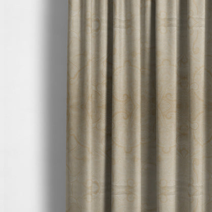 Phoenix Laser Cut Pattern Soft Velveteen Silver Velvet Material Upholstery Curtains Fabric - Made To Measure Curtains