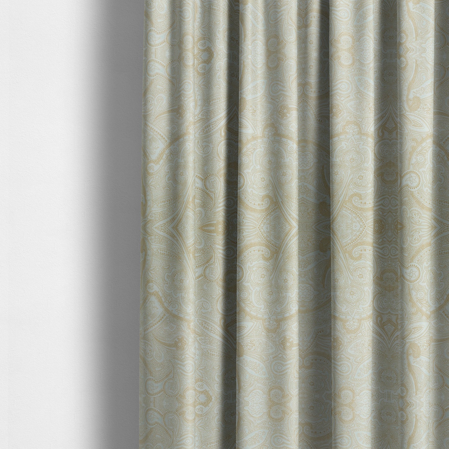 Phoenix Laser Cut Pattern Soft Velveteen Sky Blue Velvet Material Upholstery Curtains Fabric - Made To Measure Curtains