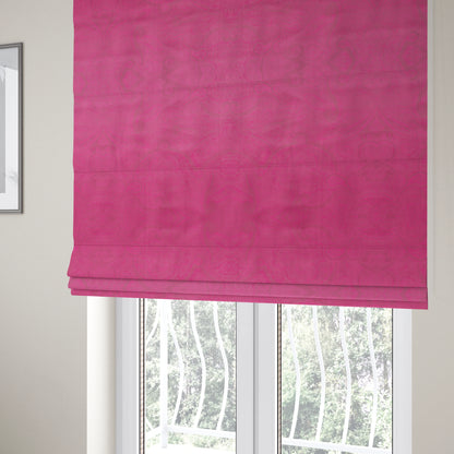 Phoenix Laser Cut Pattern Soft Velveteen Magenta Pink Velvet Material Upholstery Curtains Fabric - Roman Blinds