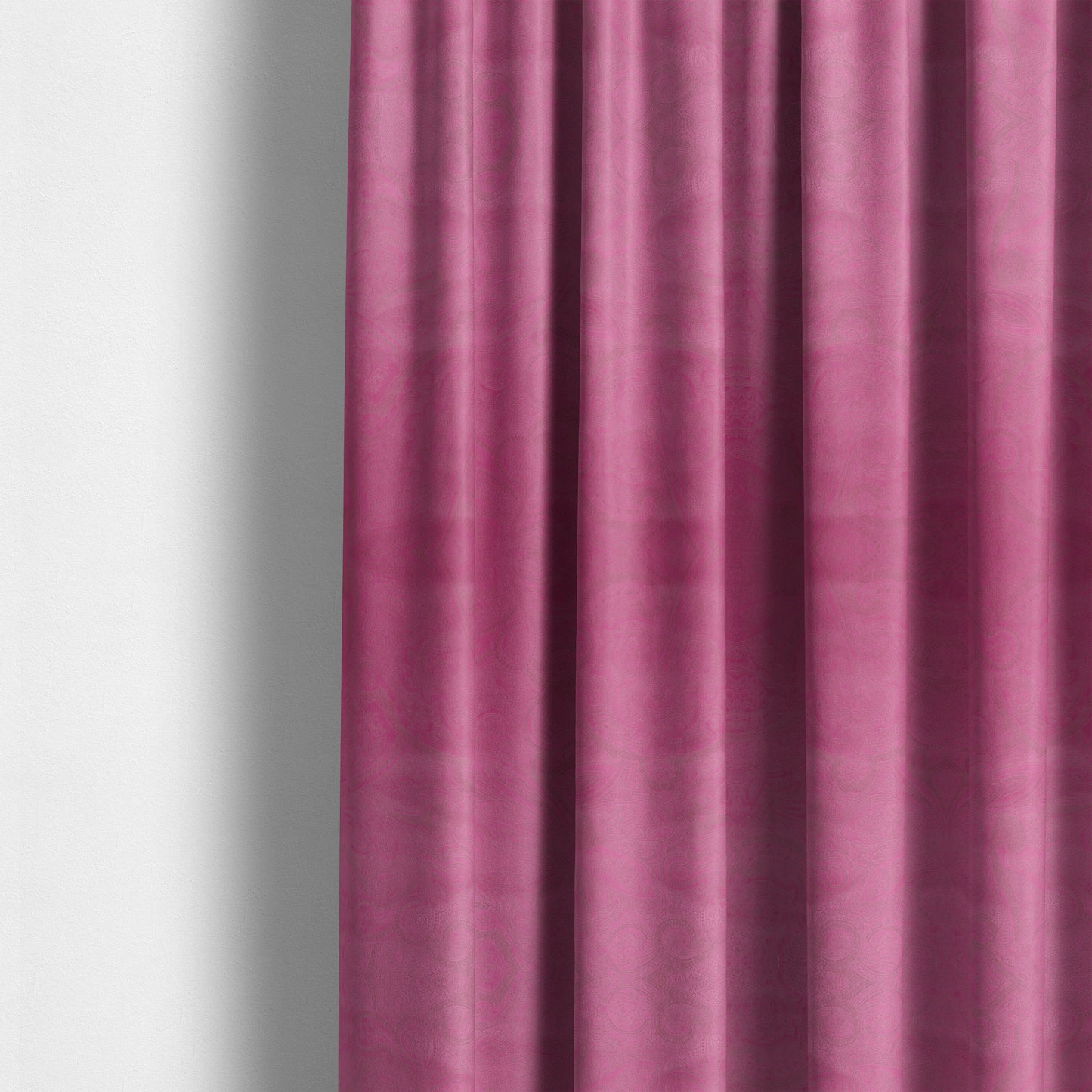 Phoenix Laser Cut Pattern Soft Velveteen Magenta Pink Velvet Material Upholstery Curtains Fabric - Made To Measure Curtains