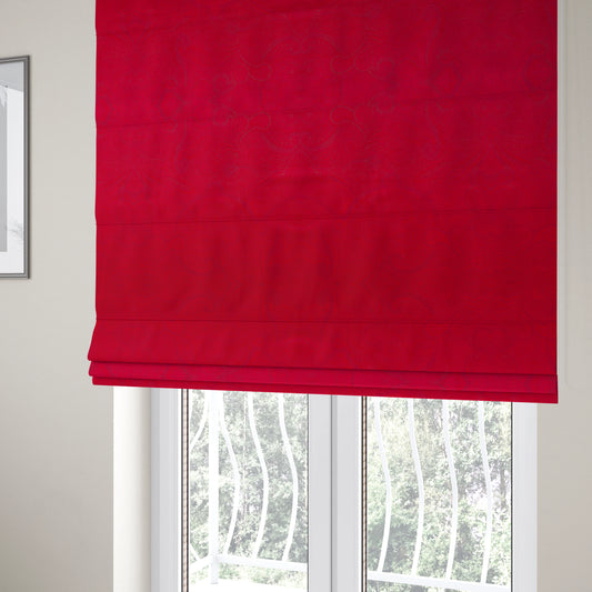 Phoenix Laser Cut Pattern Soft Velveteen Red Velvet Material Upholstery Curtains Fabric - Roman Blinds