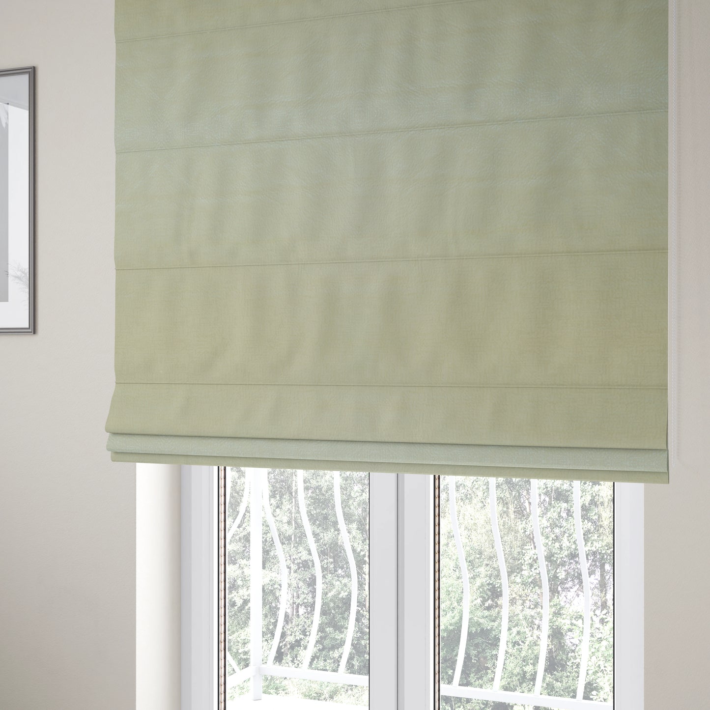 Plaza Opulence Soft Textured Velvet Furnishing Fabric In White - Roman Blinds