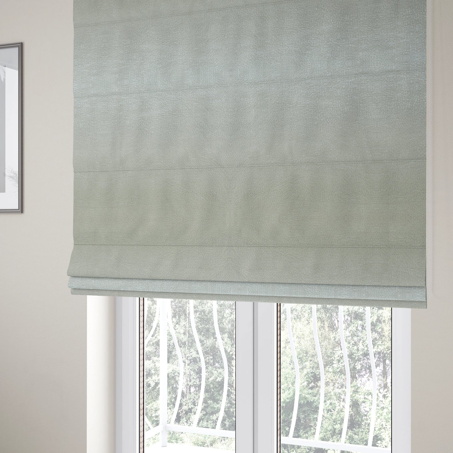 Plaza Opulence Soft Textured Velvet Furnishing Fabric In Silver - Roman Blinds