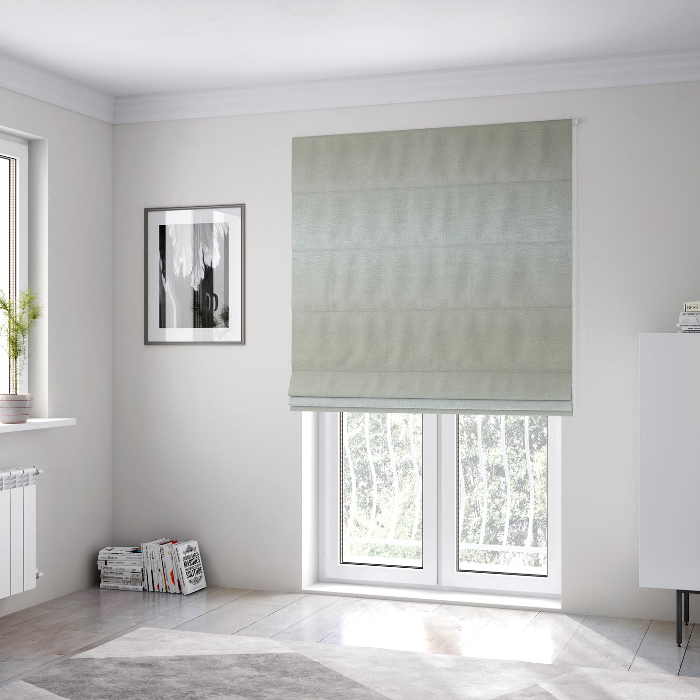 Plaza Opulence Soft Textured Velvet Furnishing Fabric In Silver - Roman Blinds