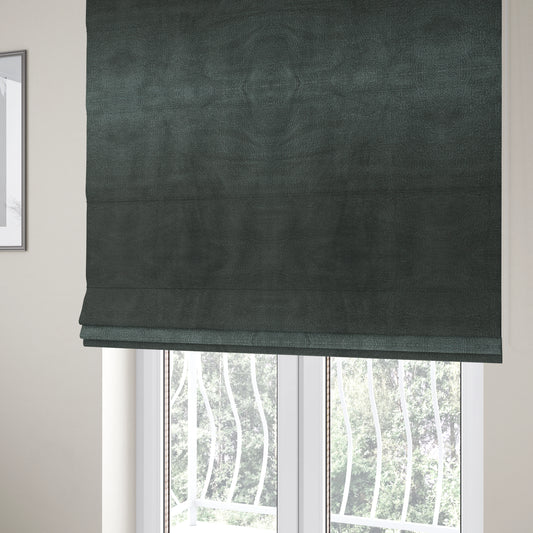 Plaza Opulence Soft Textured Velvet Furnishing Fabric In Black - Roman Blinds