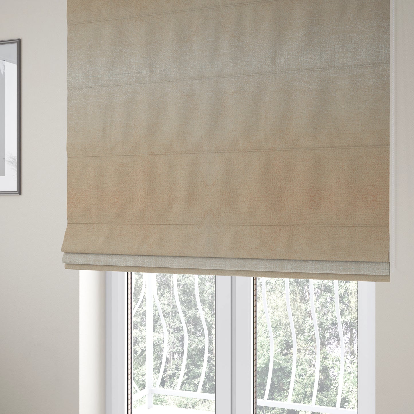 Plaza Opulence Soft Textured Velvet Furnishing Fabric In Champagne Brown - Roman Blinds