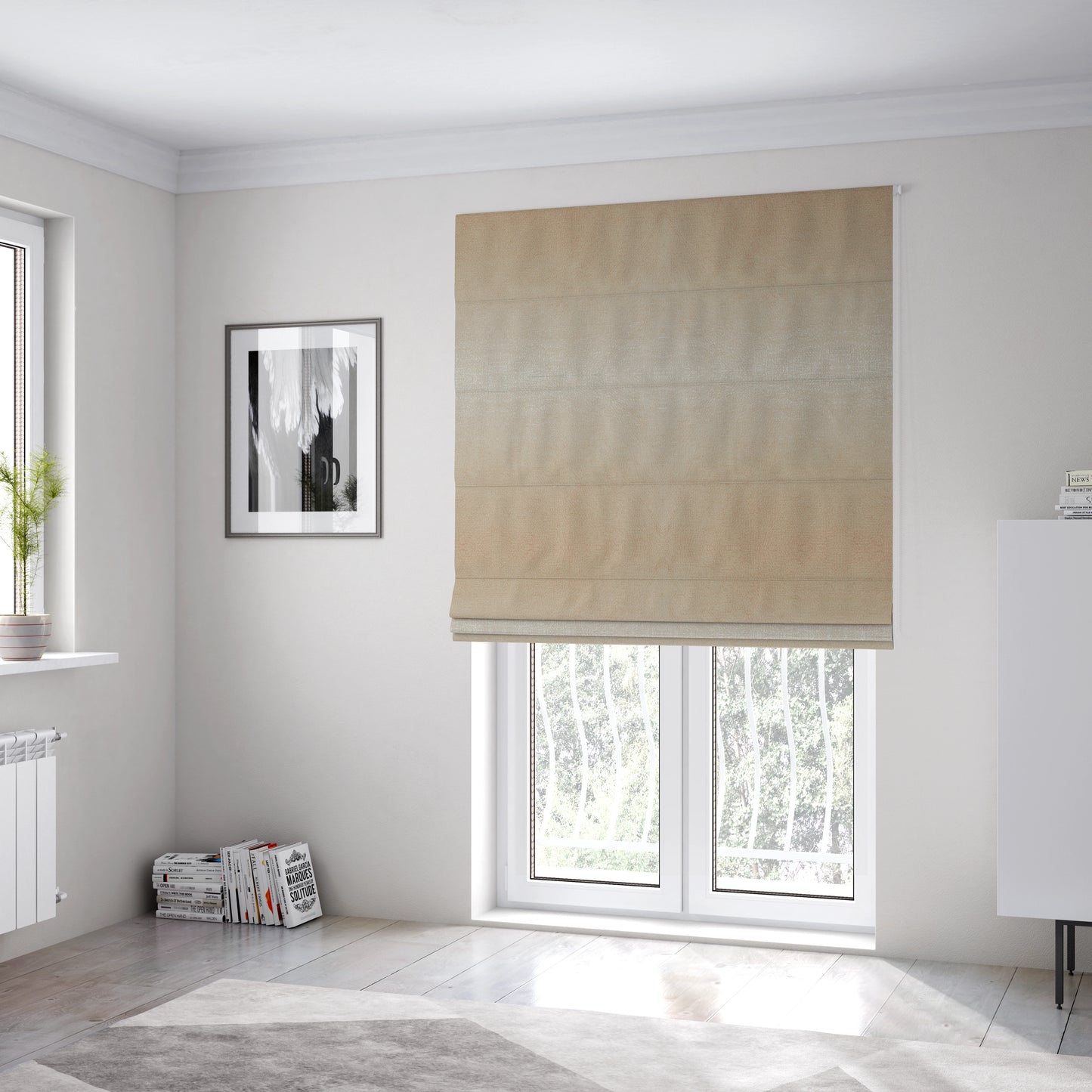 Plaza Opulence Soft Textured Velvet Furnishing Fabric In Champagne Brown - Roman Blinds