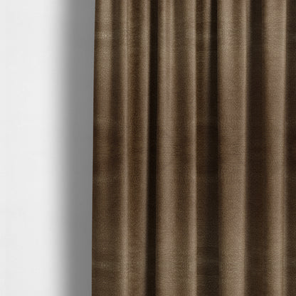 Plaza Opulence Soft Textured Velvet Furnishing Fabric In Golden Brown - Made To Measure Curtains