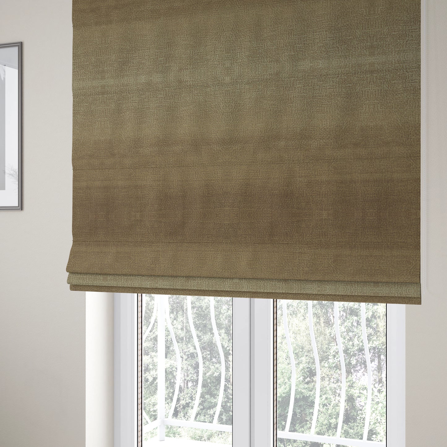 Plaza Opulence Soft Textured Velvet Furnishing Fabric In Chocolate Brown - Roman Blinds