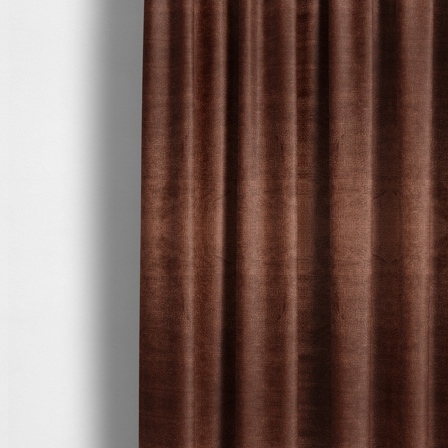 Plaza Opulence Soft Textured Velvet Furnishing Fabric In Copper Brown - Made To Measure Curtains