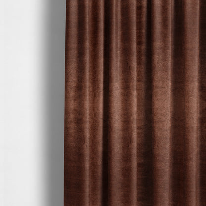 Plaza Opulence Soft Textured Velvet Furnishing Fabric In Copper Brown - Made To Measure Curtains