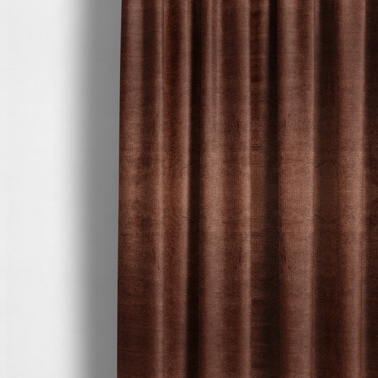 Plaza Opulence Soft Textured Velvet Furnishing Fabric In Copper Brown - Made To Measure Curtains