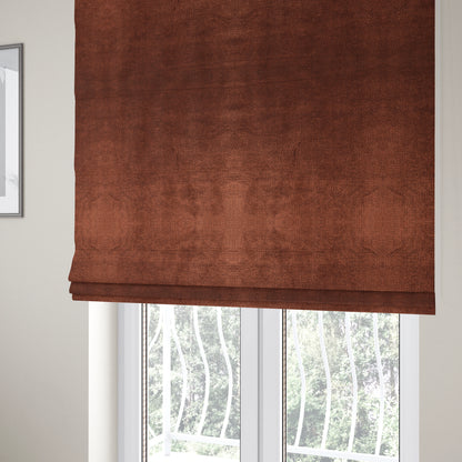 Plaza Opulence Soft Textured Velvet Furnishing Fabric In Copper Brown - Roman Blinds