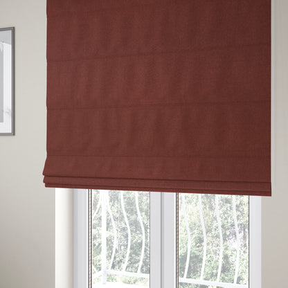 Prague Flat Weave Plain Dual Purpose Upholstery Curtain Red Fabric - Roman Blinds