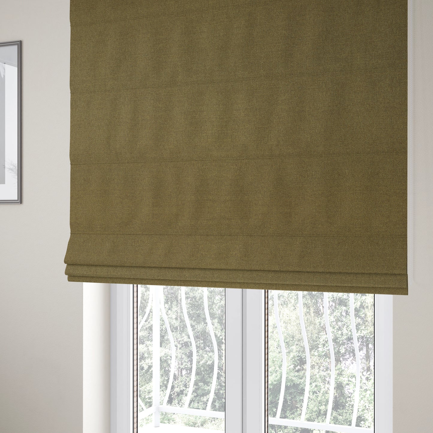 Prague Flat Weave Plain Dual Purpose Upholstery Curtain Old Golden Yellow Fabric - Roman Blinds