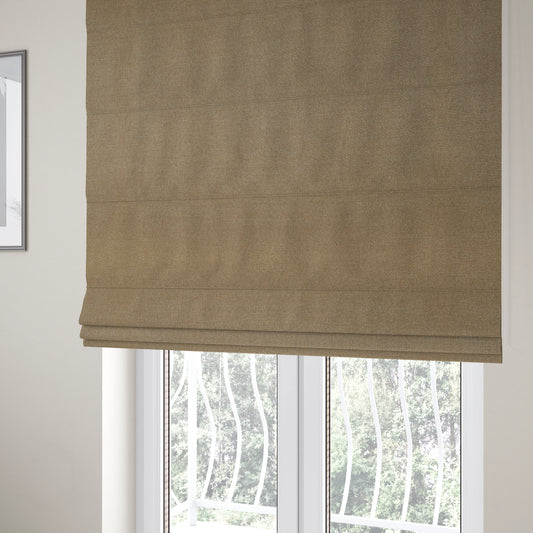 Prague Flat Weave Plain Dual Purpose Upholstery Curtain Brown Fabric - Roman Blinds