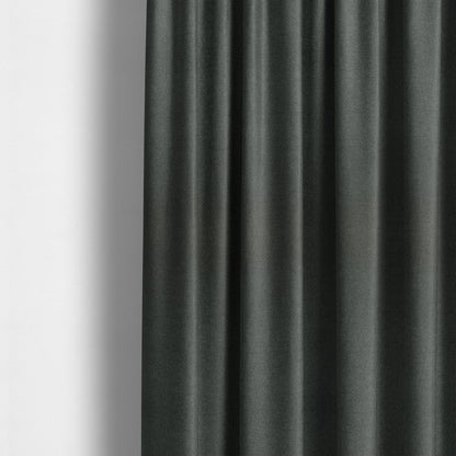 Prague Flat Weave Plain Dual Purpose Upholstery Curtain Black Grey Fabric - Made To Measure Curtains