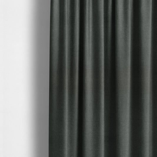 Prague Flat Weave Plain Dual Purpose Upholstery Curtain Black Grey Fabric - Made To Measure Curtains