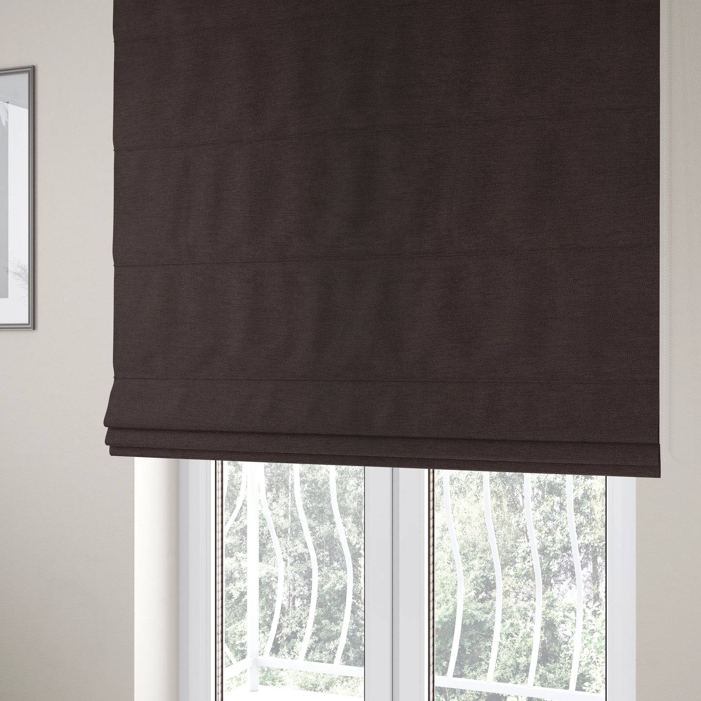 Rachel Soft Texture Chenille Upholstery Fabric Brown Colour - Roman Blinds